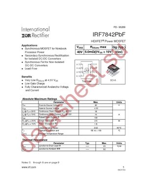 IRF7842TRPBF datasheet  